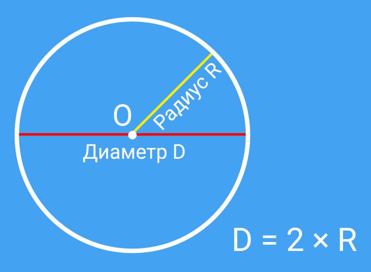 Что такое диаметр круга фото