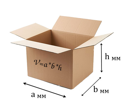 Как рассчитать объем картонной коробки зная ее размеры